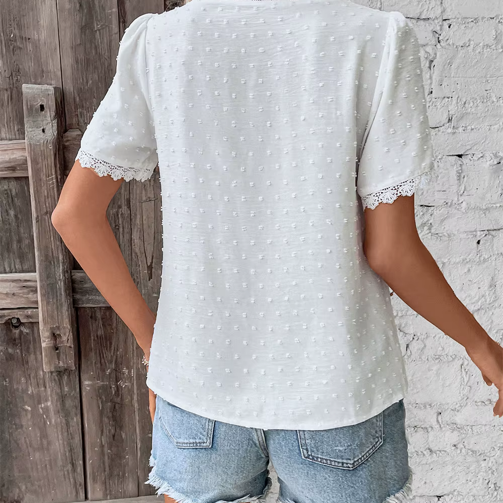 Blouse Dentelle Bohème – Évelyne| Collection Liberté d’Été