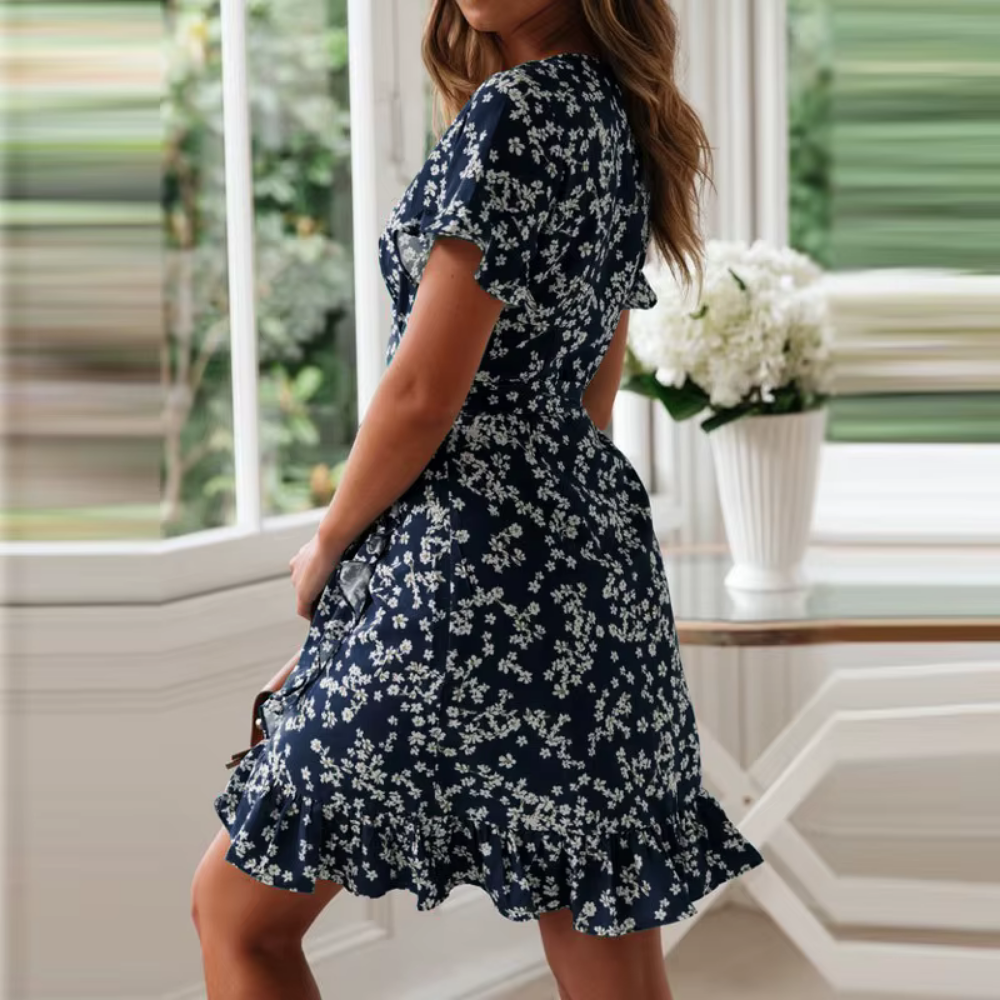 Robe Portefeuille Fleurie – Liviany | Collection Fraîcheur Florale
