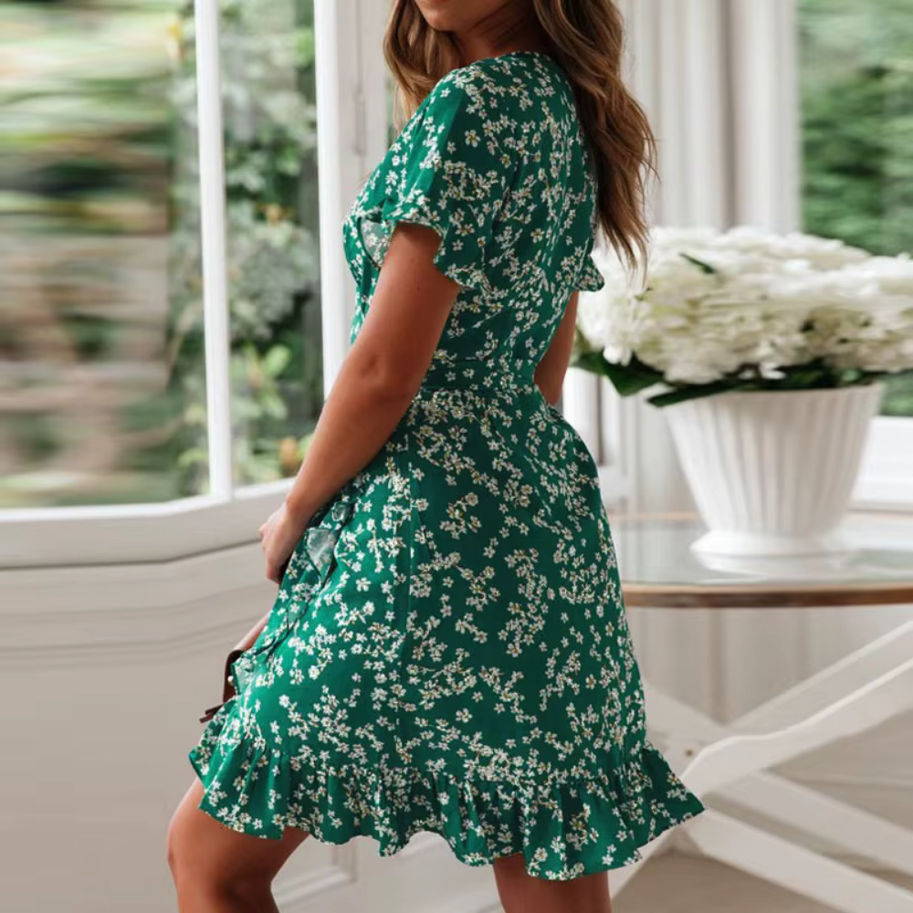 Robe Portefeuille Fleurie – Liviany | Collection Fraîcheur Florale