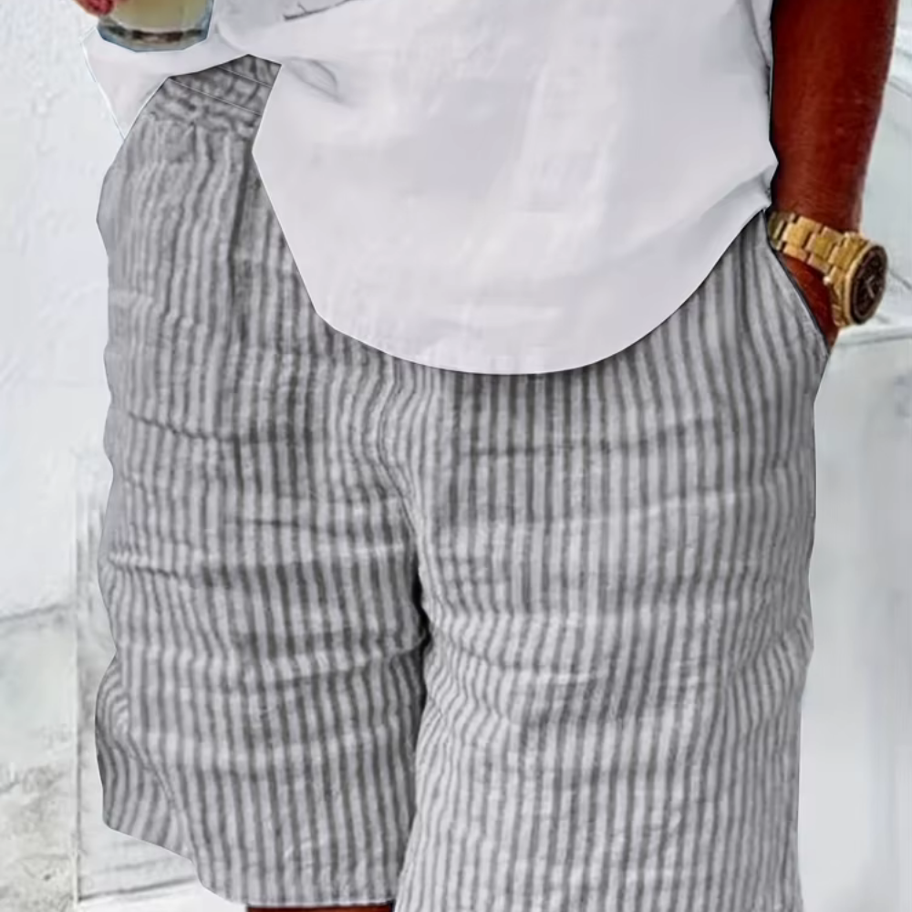 Short Lin Rayé – Lenzo | Collection Plage Soleil