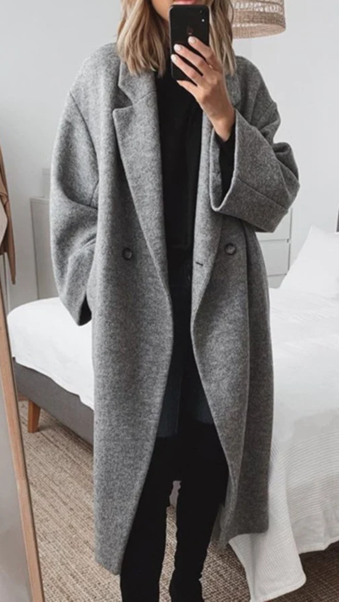 Isaelle - Manteau Oversize Élégant en Laine Mélangée