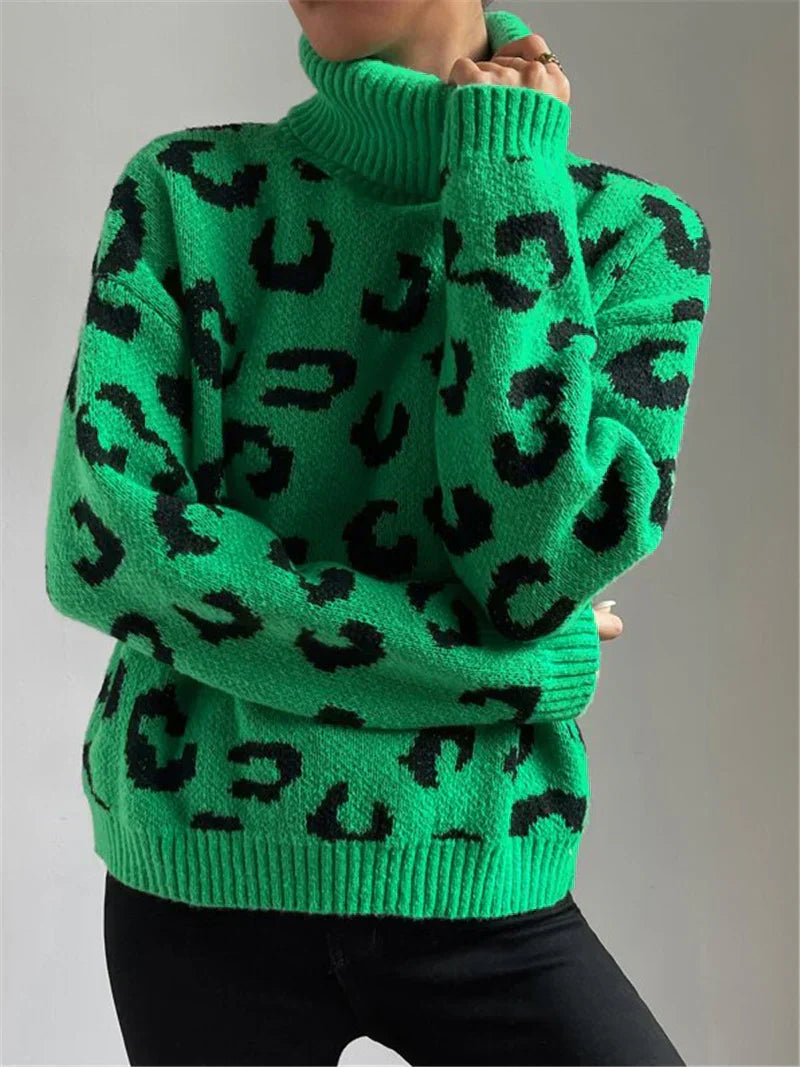 Kataleya - Original pull d'hiver à col roulé pour femmes