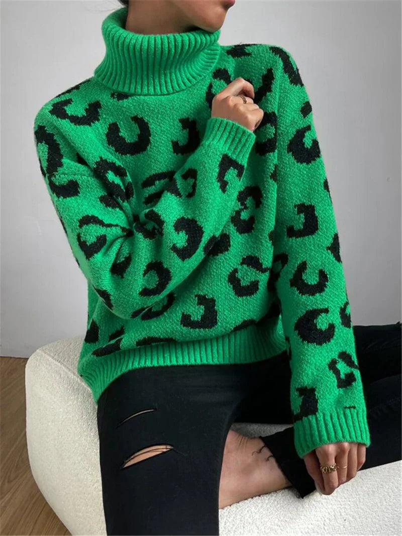Kataleya - Original pull d'hiver à col roulé pour femmes