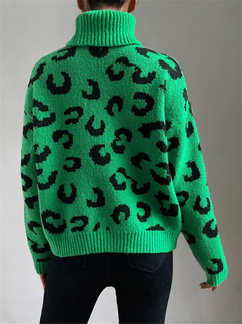 Kataleya - Original pull d'hiver à col roulé pour femmes