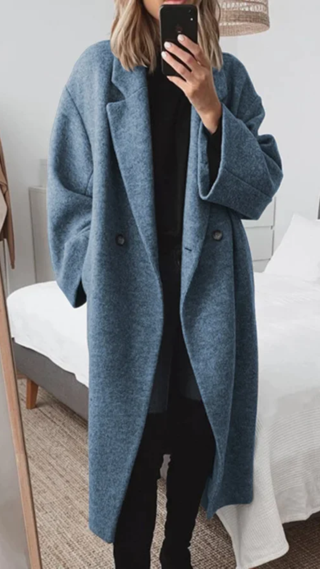 Isaelle - Manteau Oversize Élégant en Laine Mélangée