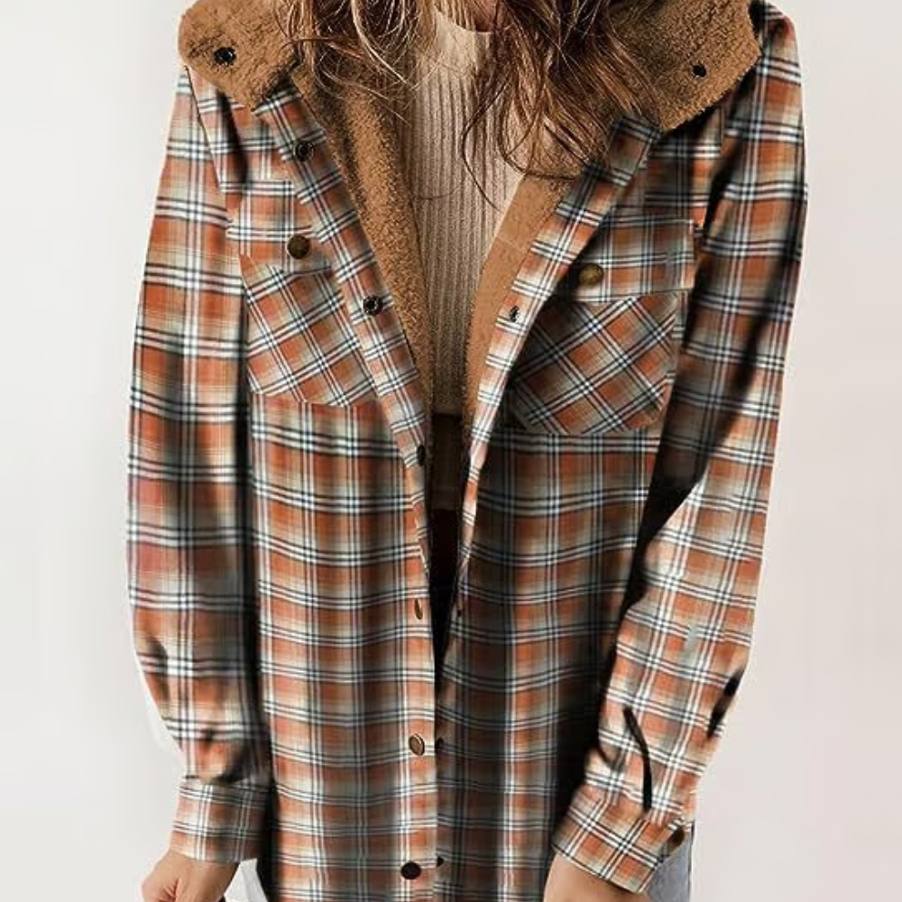 Aria - Veste à Capuche pour Femmes à Motif à Carreaux