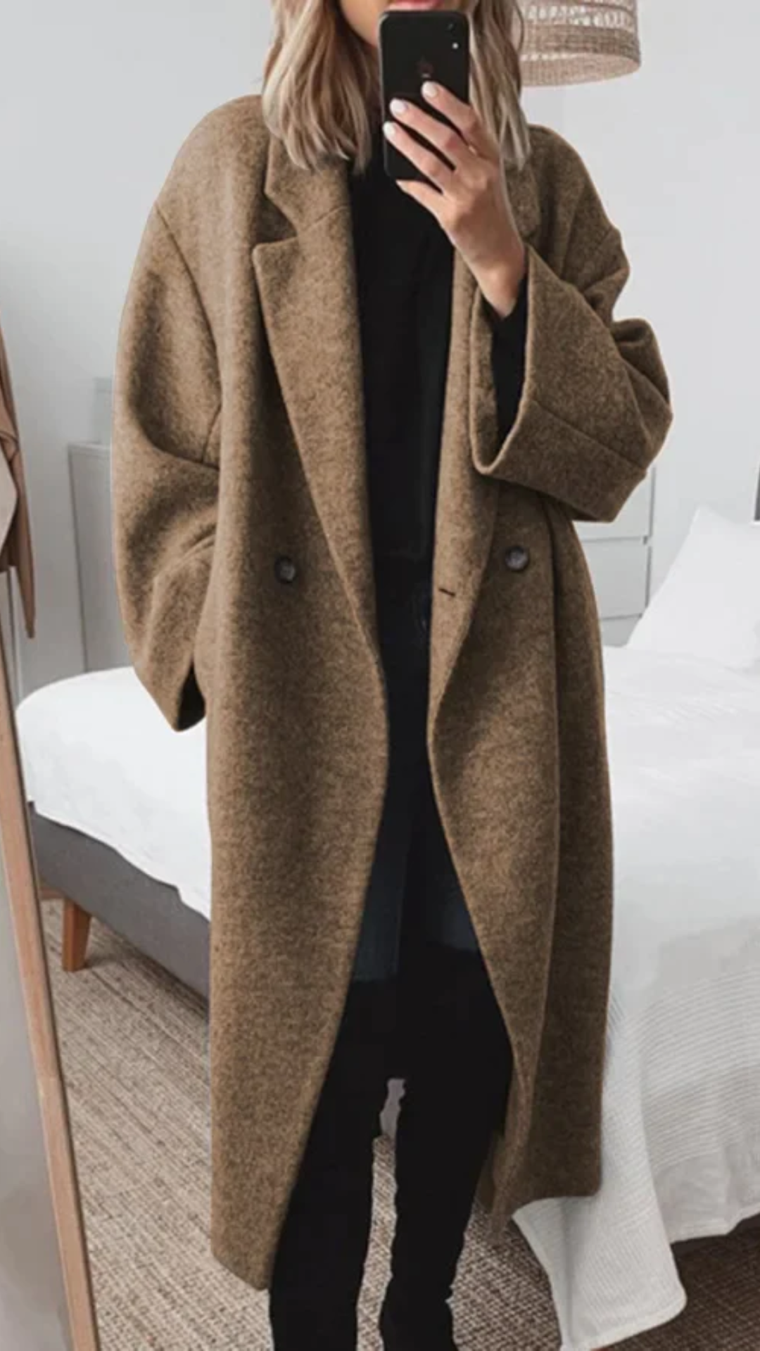 Isaelle - Manteau Oversize Élégant en Laine Mélangée