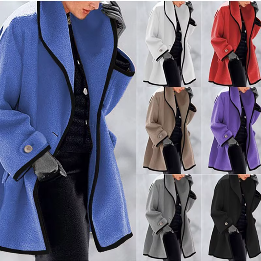 Manteau Oversize Contrasté – Luxina