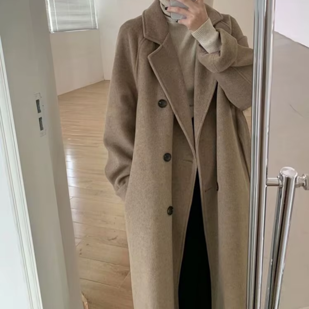 Long manteau chaud et doux manswear pour femmes – Felicia