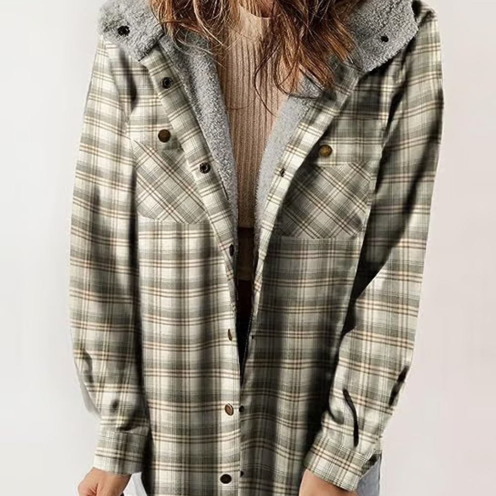 Aria - Veste à Capuche pour Femmes à Motif à Carreaux