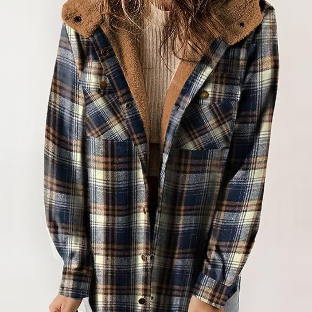 Aria - Veste à Capuche pour Femmes à Motif à Carreaux