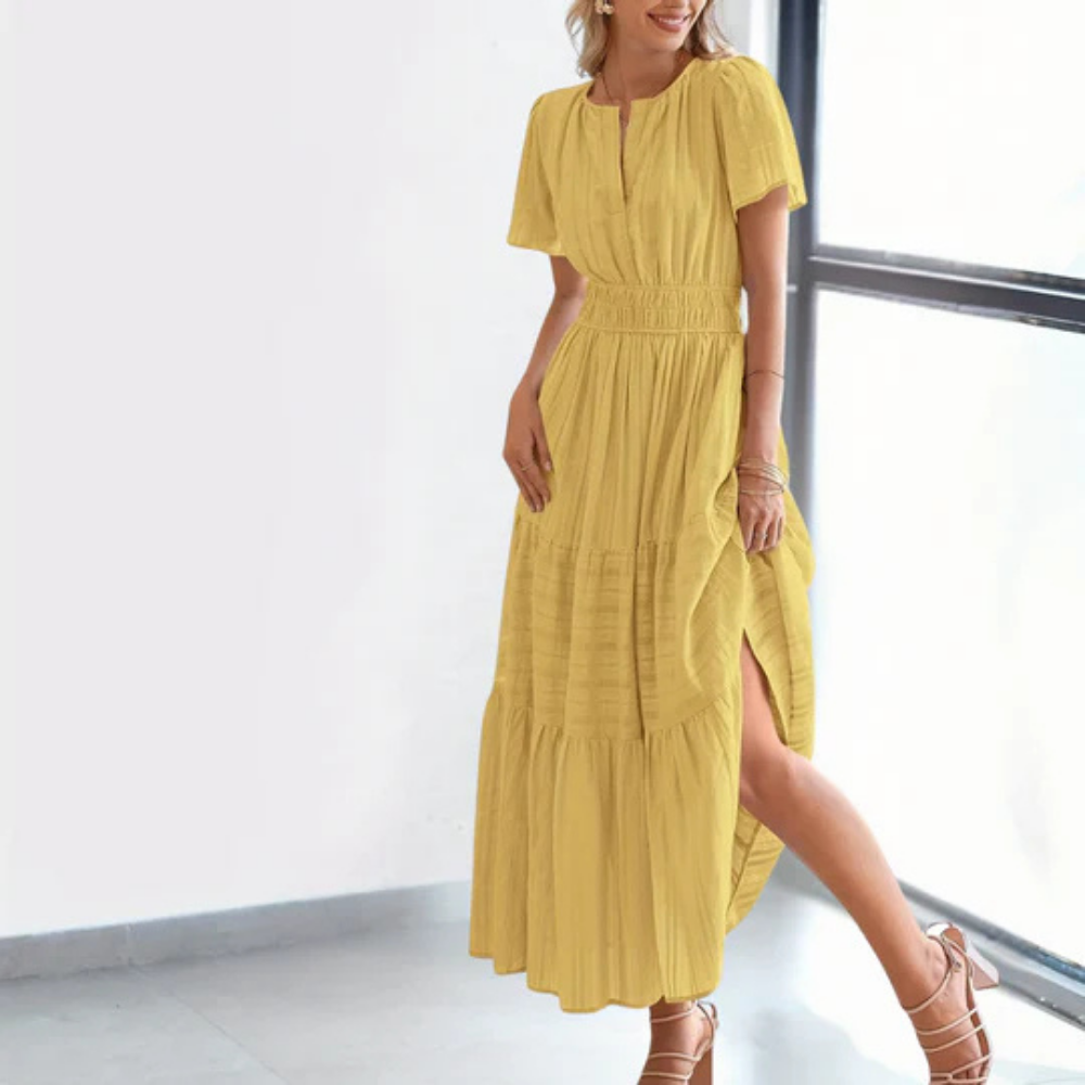Robe Longue Boutonnée – Maye | Collection Soleil d'Été