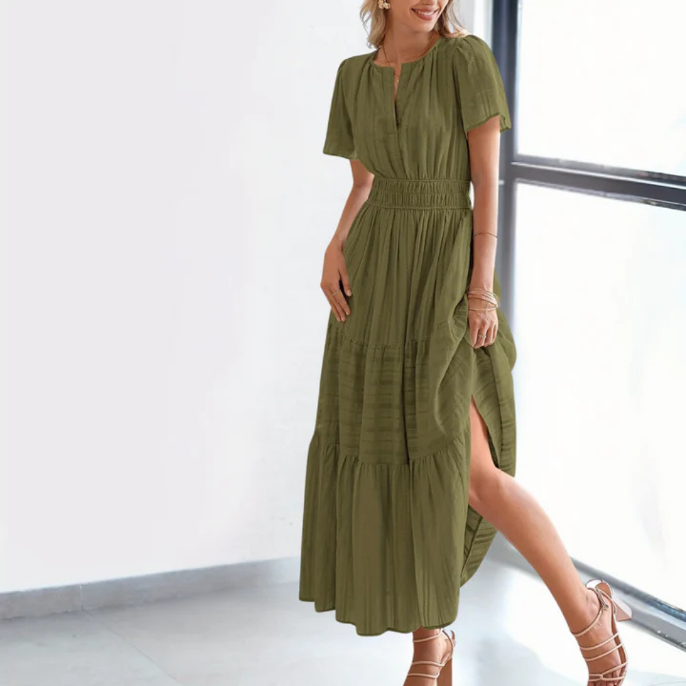 Robe Longue Boutonnée – Maye | Collection Soleil d'Été
