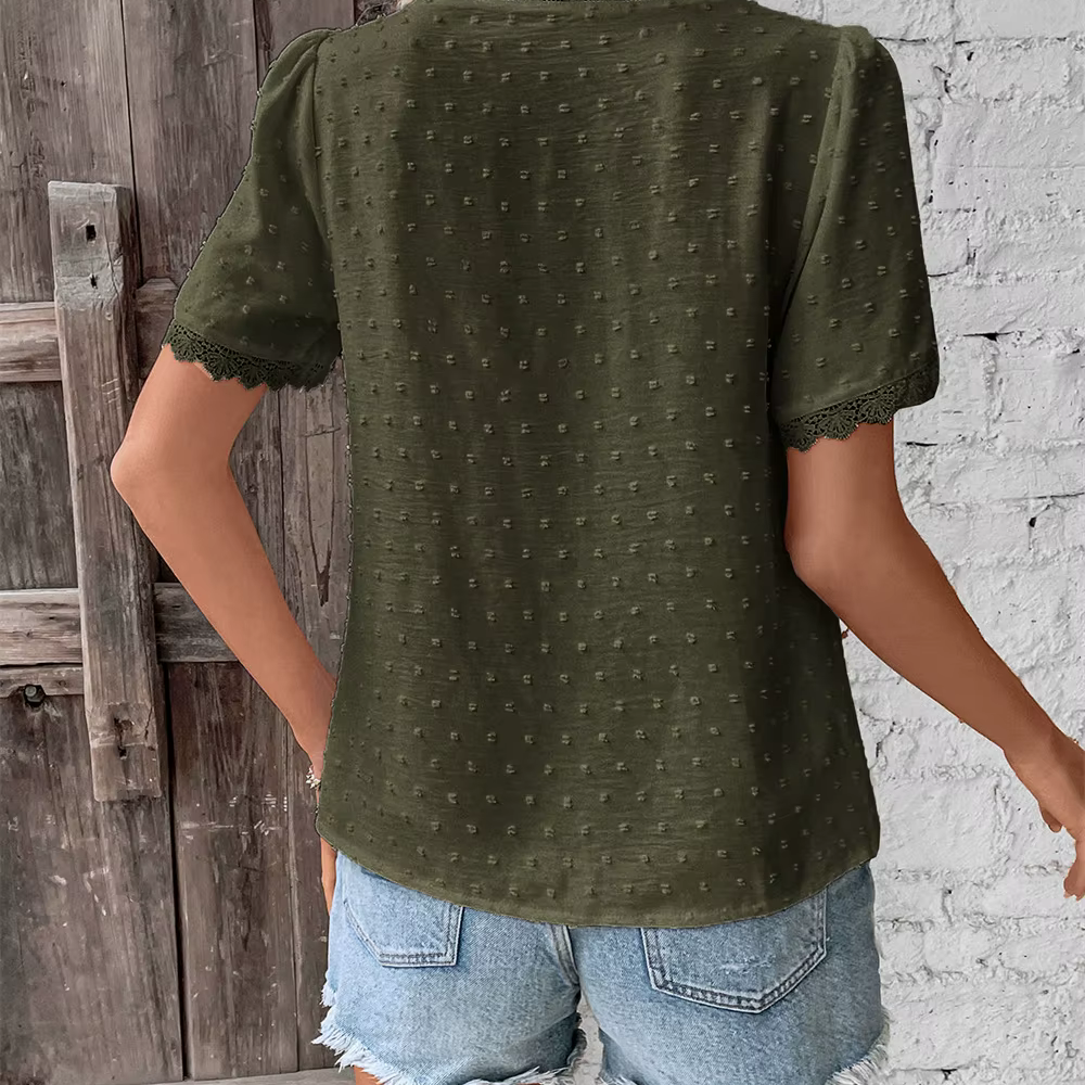 Blouse Dentelle Bohème – Évelyne| Collection Liberté d’Été
