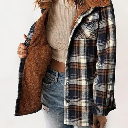 Aria - Veste à Capuche  pour Femmes à Motif à Carreaux